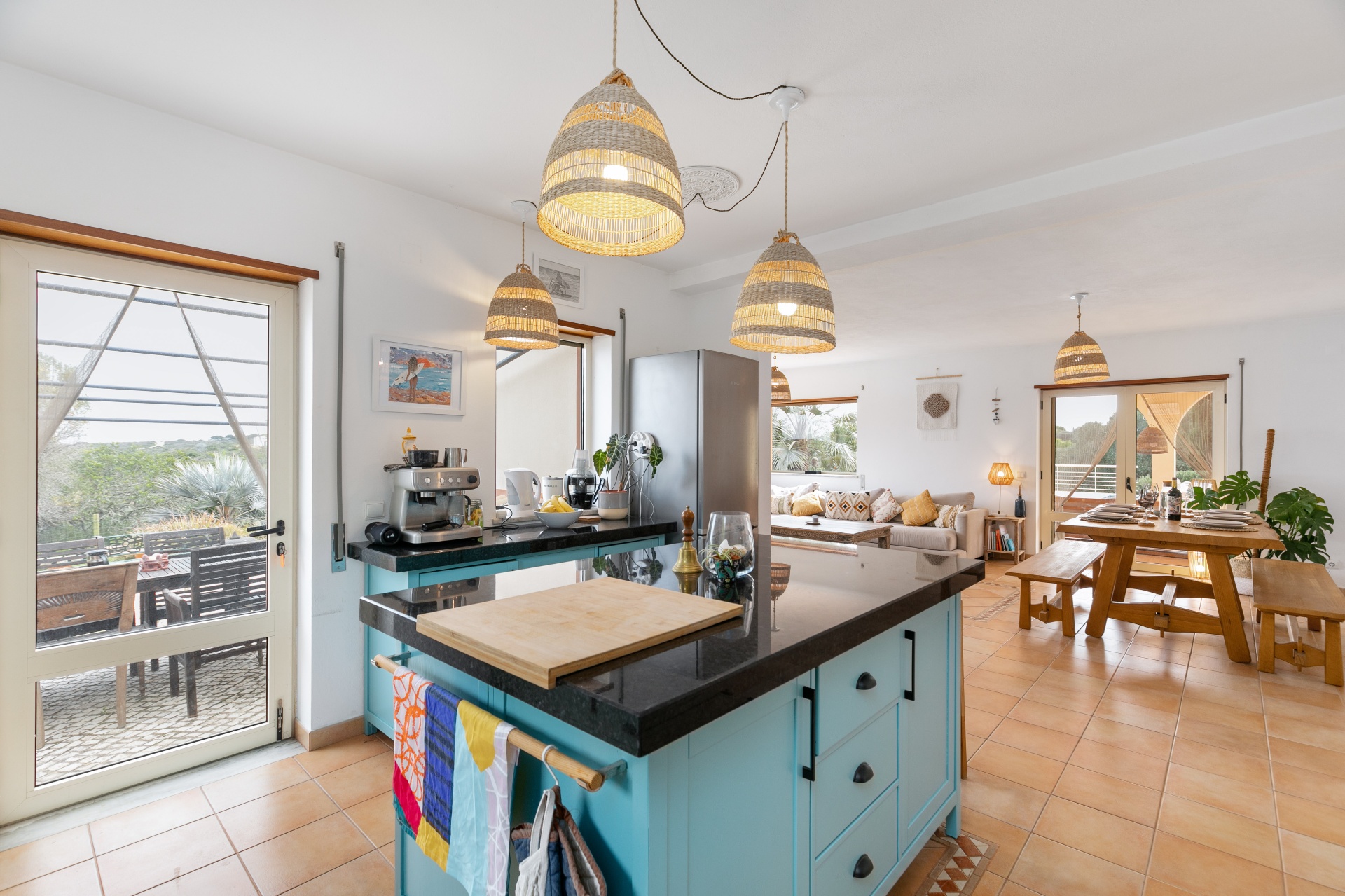 Designer kitchen in Coastal Sanctuary Villa – self-catering holiday near Luz